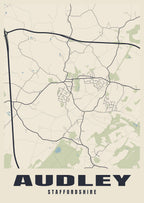 Street map poster of Audley, Staffordshire