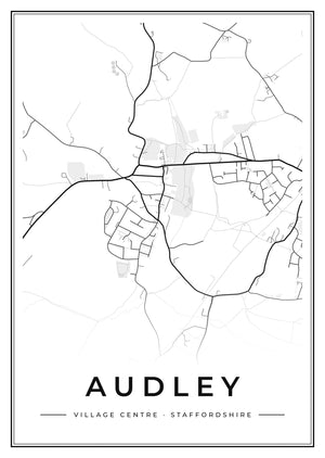Audley Village Centre Street Map Poster
