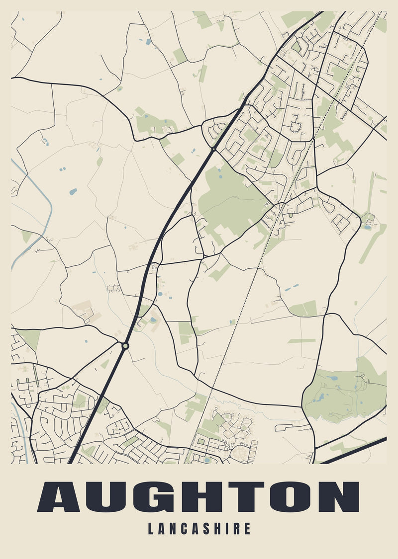 Aughton Street Map Poster