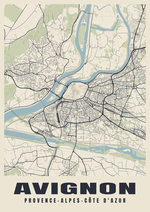 Avignon Street Map Poster