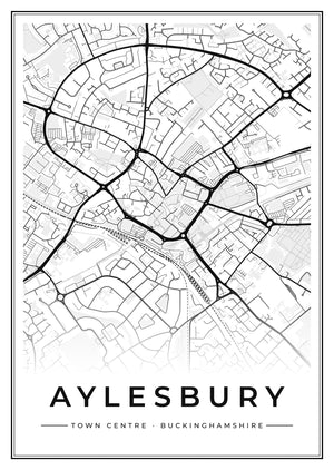 Aylesbury Town Centre Street Map Poster