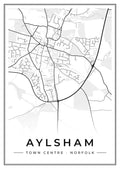 Street map poster of Aylsham town centre, Norfolk
