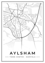 Street map poster of Aylsham town centre, Norfolk