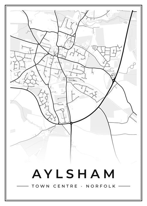 Street map poster of Aylsham town centre, Norfolk