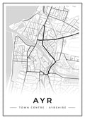 Street map poster of Ayr town centre, Ayrshire