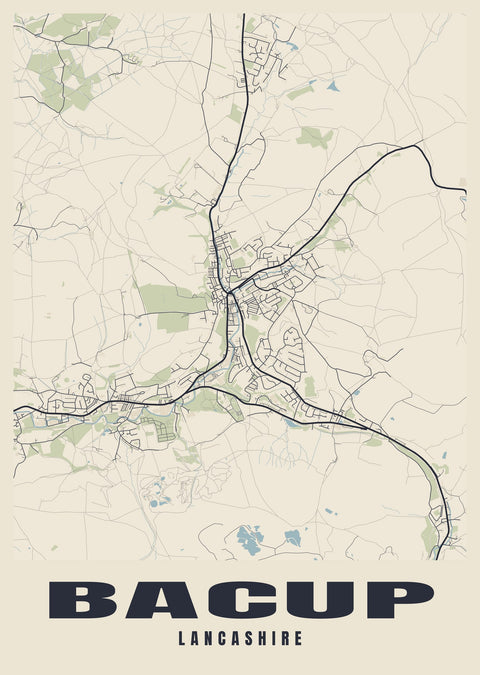 Bacup Street Map Poster