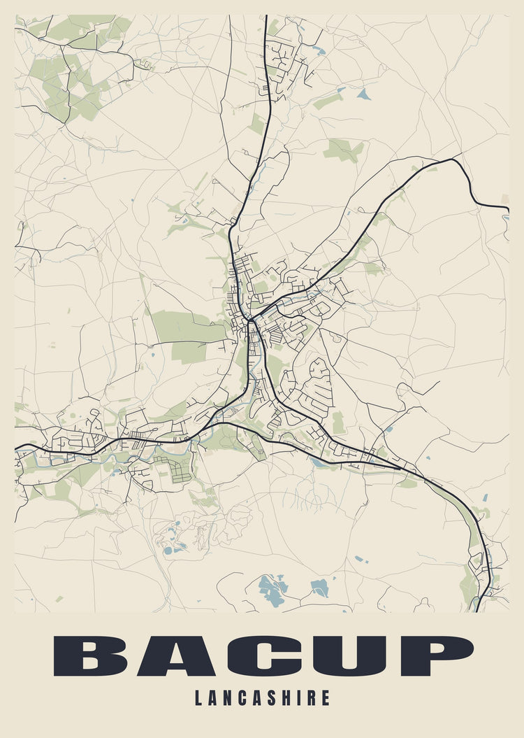 Bacup Street Map Poster