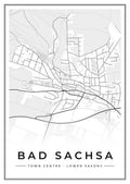 Street map poster of Bad Sachsa town centre, Lower Saxony