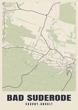 Bad Suderode Street Map Poster