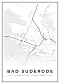 Street map poster of Bad Suderode village centre, Saxony-Anhalt