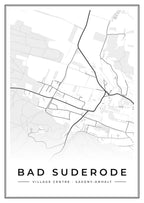 Street map poster of Bad Suderode village centre, Saxony-Anhalt