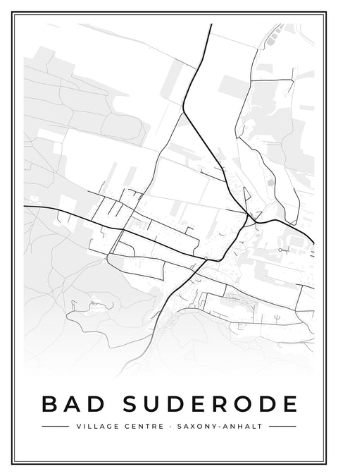 Bad Suderode Village Centre Street Map Poster