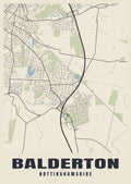 Street map poster of Balderton, Nottinghamshire