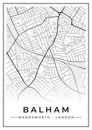 Balham Street Map Poster