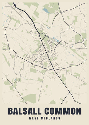 Balsall Common Street Map Poster