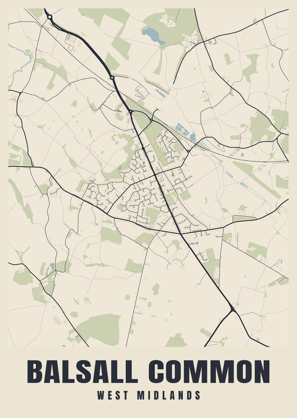 Balsall Common Street Map Poster