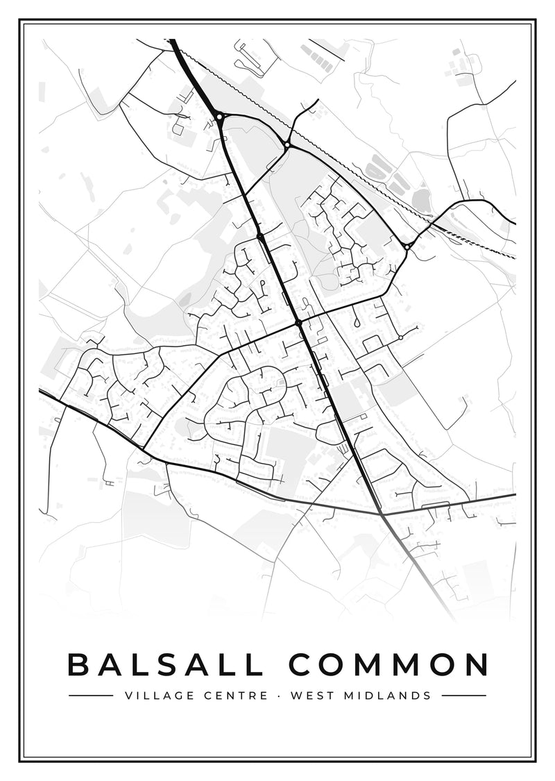 Balsall Common Village Centre Street Map Poster