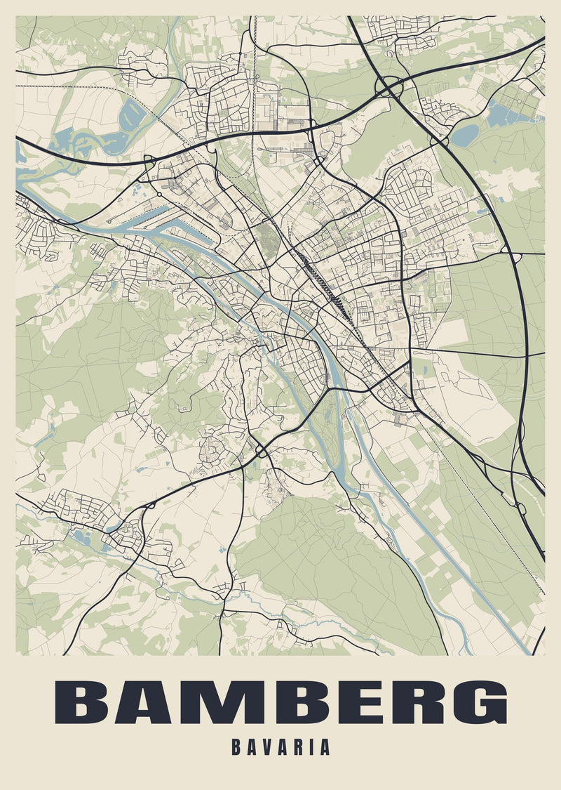 Bamberg Street Map Poster