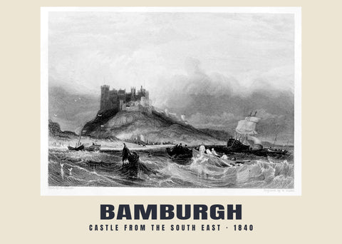 Castle from the South East, Bamburgh — 1840