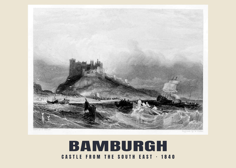 Castle from the South East, Bamburgh — 1840