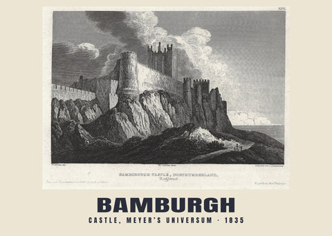 Castle, Meyer’s Universum, Bamburgh — 1835