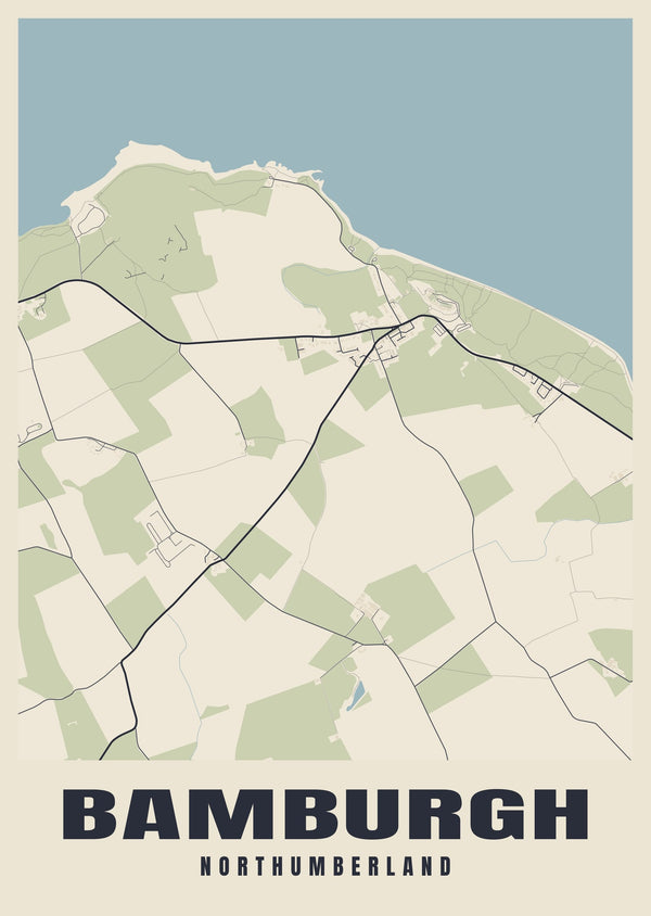 Bamburgh Street Map Poster