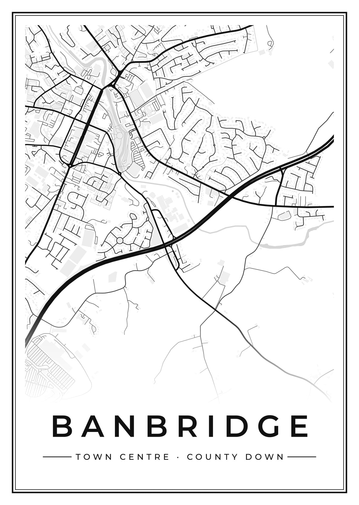 Street map poster of Banbridge town centre, County Down