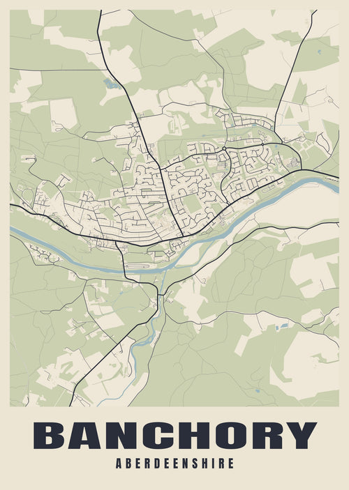 Street map poster of Banchory, Aberdeenshire