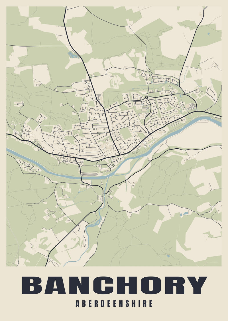 Banchory Street Map Poster