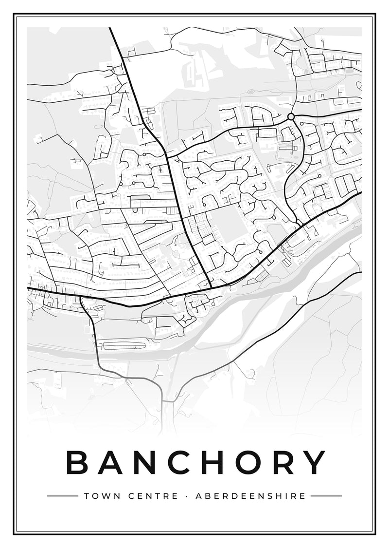 Banchory Town Centre Street Map Poster