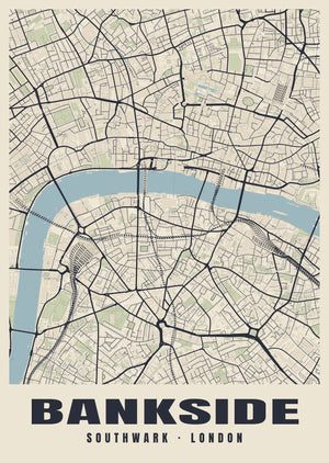Bankside Heritage Street Map Poster