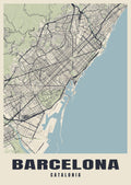 Street map poster of Barcelona, Catalonia