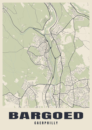 Bargoed Street Map Poster