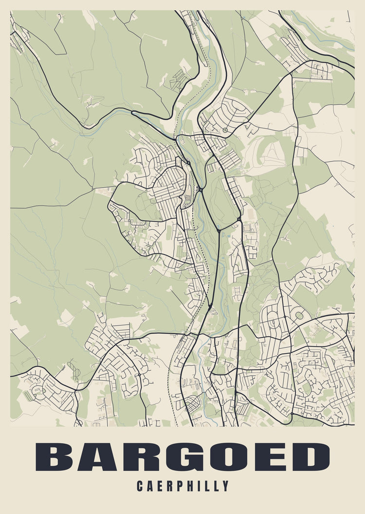 Bargoed Street Map Poster