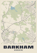 Street map poster of Barkham, Berkshire