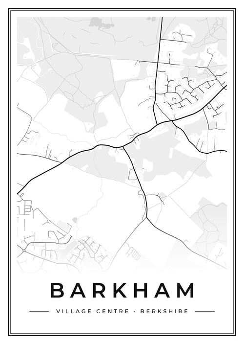 Street map poster of Barkham village centre, Berkshire