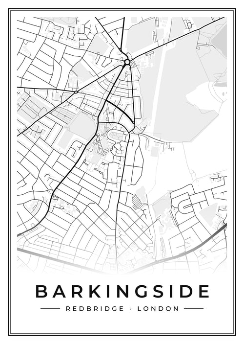 Street map poster of Barkingside, Redbridge, London