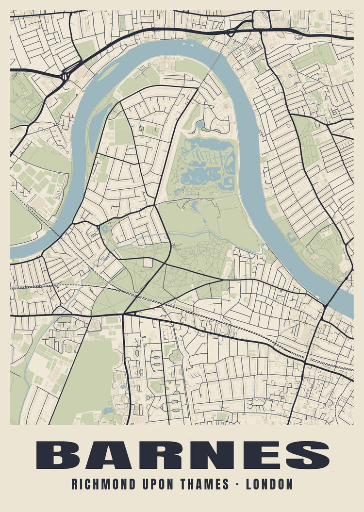 Barnes Heritage Street Map Poster