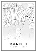 Street map poster of Barnet, Barnet, London