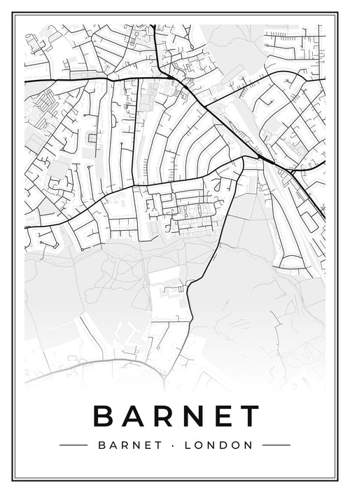 Street map poster of Barnet, Barnet, London