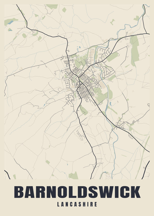 Barnoldswick Street Map Poster
