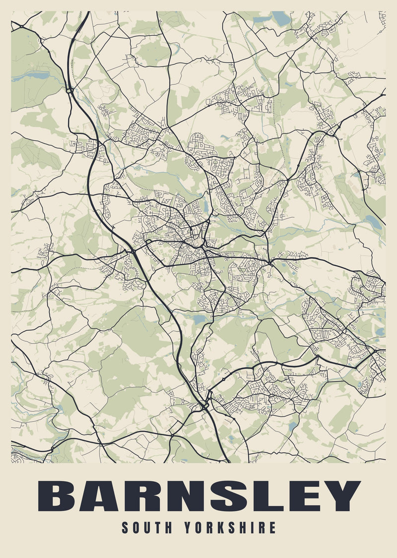 Barnsley Street Map Poster