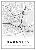 Street map poster of Barnsley town centre, South Yorkshire