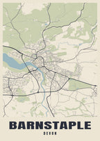 Street map poster of Barnstaple, Devon
