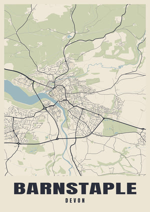 Barnstaple Street Map Poster