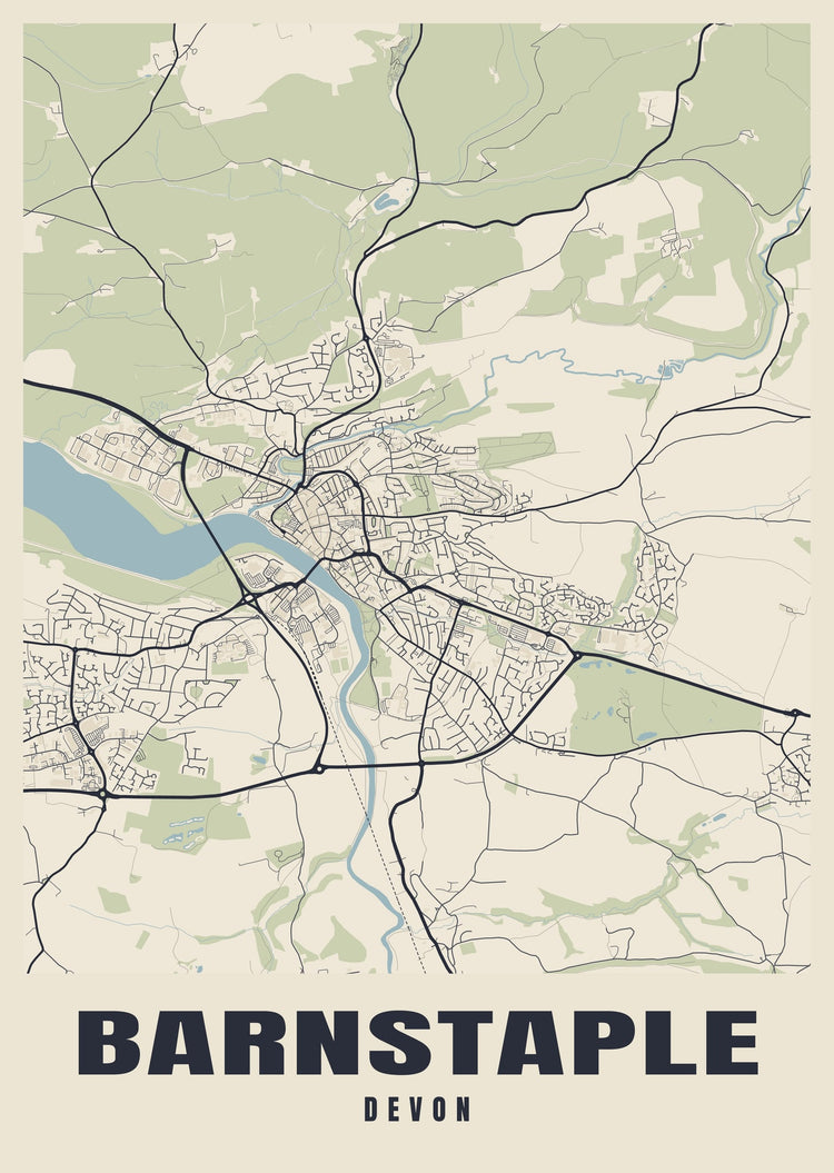 Barnstaple Street Map Poster