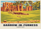 Furness Abbey, Barrow-in-Furness poster, Retro Railway style