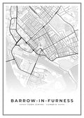 Street map poster of Barrow-in-Furness town centre, Cumbria