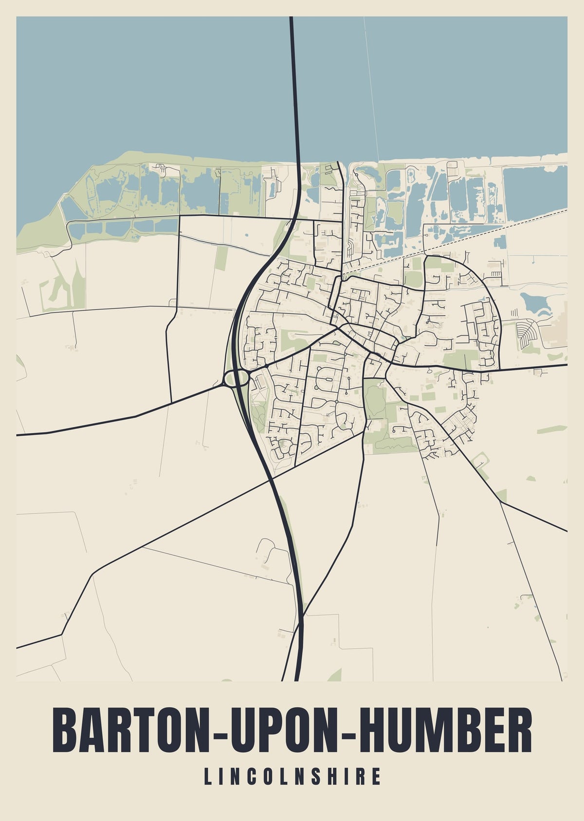 Street map poster of Barton-upon-Humber, Lincolnshire