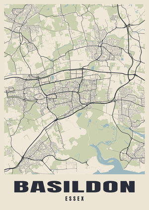 Basildon Street Map Poster